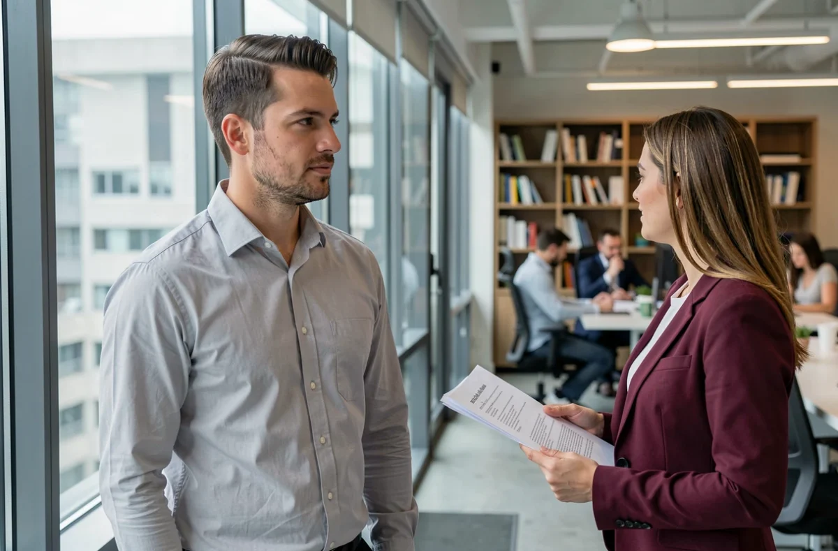 Collègue masculin détournant le regard d'une femme en milieu de travail dans un bureau moderne